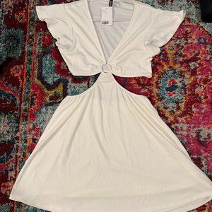 H&M cut out white dress